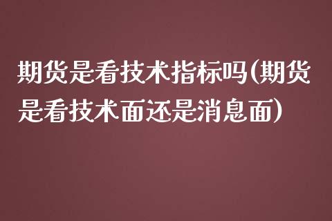 期货是看技术指标吗(期货是看技术面还是消息面)_https://www.yunyouns.com_股指期货_第1张