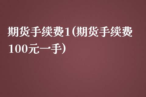 期货手续费1(期货手续费100元一手)_https://www.yunyouns.com_恒生指数_第1张