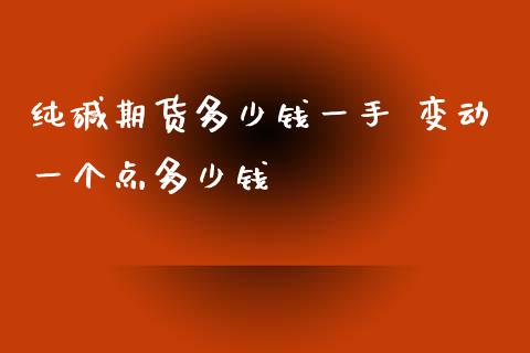 纯碱期货多少钱一手 变动一个点多少钱_https://www.yunyouns.com_恒生指数_第1张