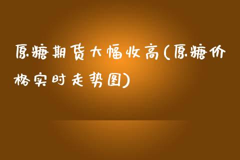 原糖期货大幅收高(原糖价格实时走势图)_https://www.yunyouns.com_股指期货_第1张