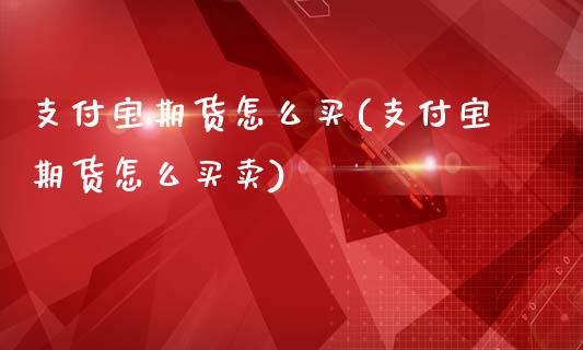 支付宝期货怎么买(支付宝期货怎么买卖)_https://www.yunyouns.com_股指期货_第1张