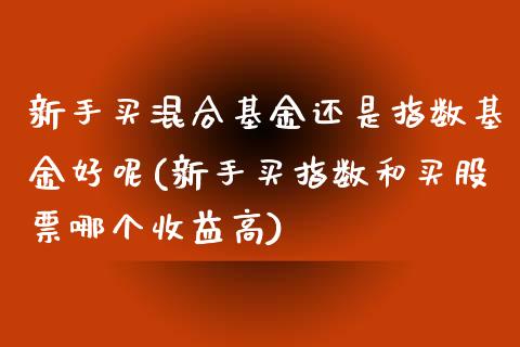 新手买混合基金还是指数基金好呢(新手买指数和买股票哪个收益高)_https://www.yunyouns.com_恒生指数_第1张