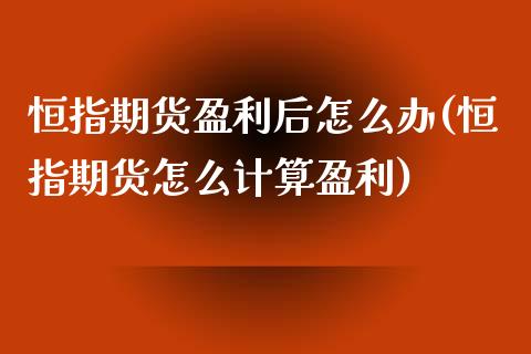 恒指期货盈利后怎么办(恒指期货怎么计算盈利)_https://www.yunyouns.com_期货行情_第1张