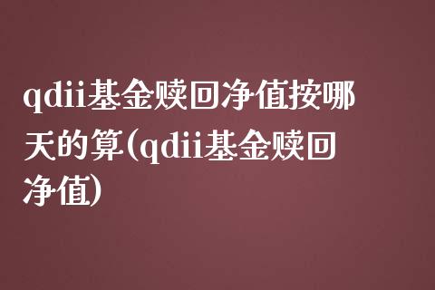 qdii基金赎回净值按哪天的算(qdii基金赎回净值)_https://www.yunyouns.com_期货行情_第1张