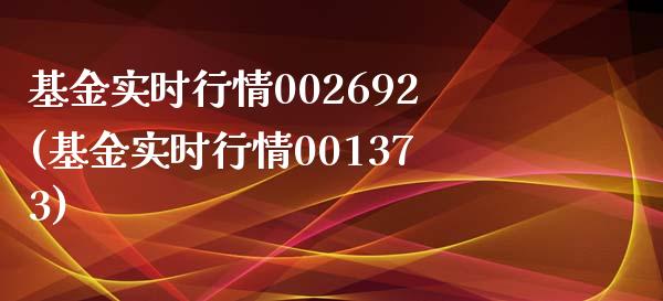 基金实时行情002692(基金实时行情001373)_https://www.yunyouns.com_期货直播_第1张