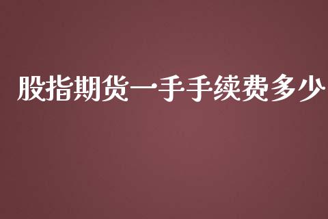 股指期货一手手续费多少_https://www.yunyouns.com_恒生指数_第1张