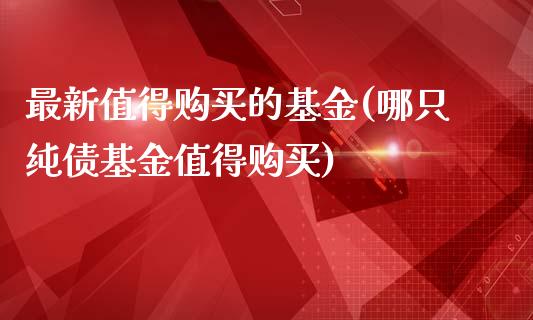 最新值得购买的基金(哪只纯债基金值得购买)_https://www.yunyouns.com_股指期货_第1张