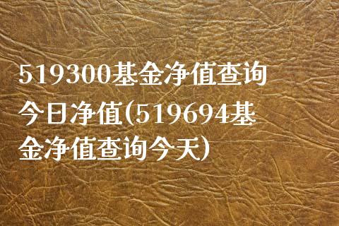 519300基金净值查询今日净值(519694基金净值查询今天)_https://www.yunyouns.com_期货直播_第1张