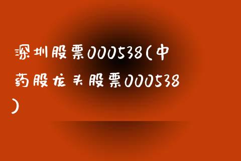 深圳股票000538(中药股龙头股票000538)_https://www.yunyouns.com_期货直播_第1张