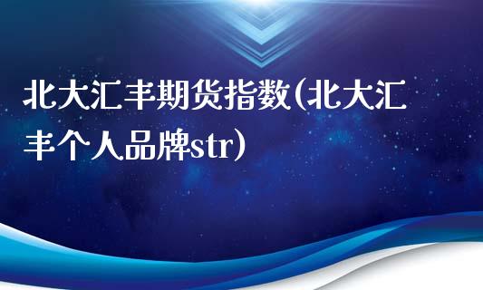 北大汇丰期货指数(北大汇丰个人品牌str)_https://www.yunyouns.com_股指期货_第1张