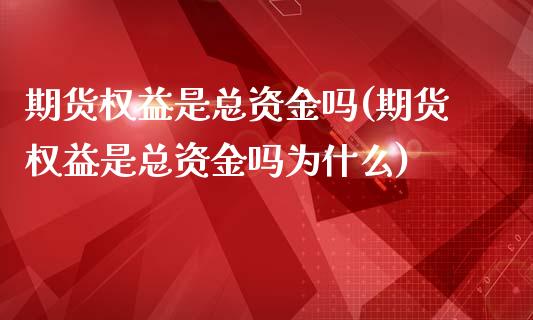 期货权益是总资金吗(期货权益是总资金吗为什么)_https://www.yunyouns.com_恒生指数_第1张