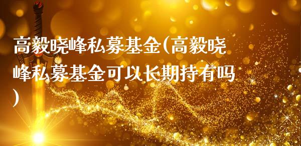 高毅晓峰私募基金(高毅晓峰私募基金可以长期持有吗)_https://www.yunyouns.com_股指期货_第1张