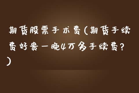 期货股票手术费(期货手续费好贵一晚4万多手续费?)_https://www.yunyouns.com_期货直播_第1张