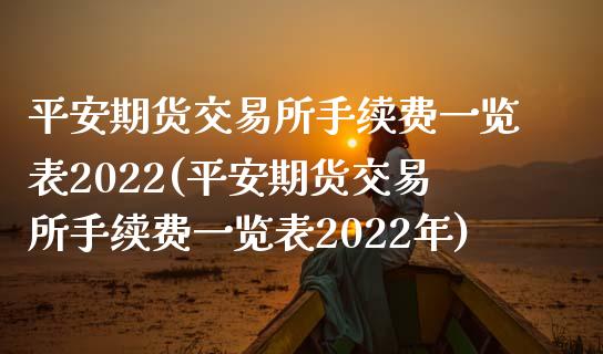 平安期货交易所手续费一览表2022(平安期货交易所手续费一览表2022年)_https://www.yunyouns.com_股指期货_第1张