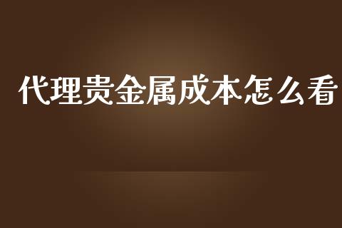 代理贵金属成本怎么看_https://www.yunyouns.com_股指期货_第1张