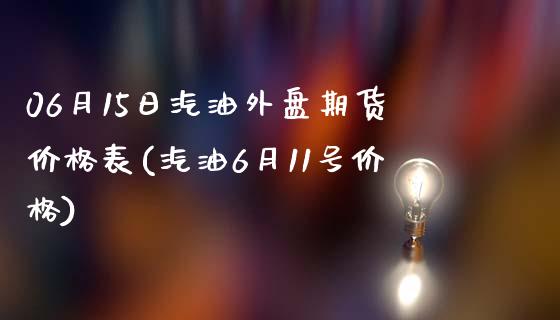 06月15日汽油外盘期货价格表(汽油6月11号价格)_https://www.yunyouns.com_期货直播_第1张