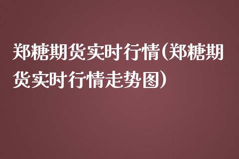 郑糖期货实时行情(郑糖期货实时行情走势图)_https://www.yunyouns.com_恒生指数_第1张