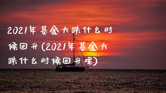 2021年基金大跌什么时候回升(2021年基金大跌什么时候回升呢)_https://www.yunyouns.com_股指期货_第1张