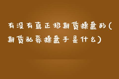 有没有真正招期货操盘的(期货私募操盘手是什么)_https://www.yunyouns.com_期货直播_第1张