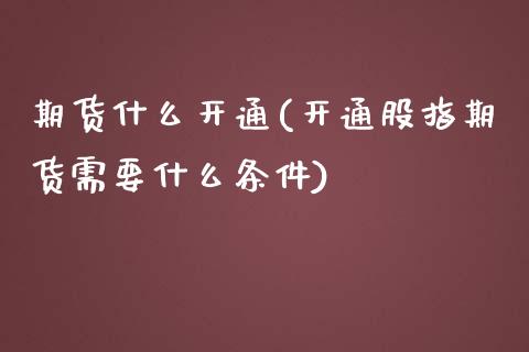 期货什么开通(开通股指期货需要什么条件)_https://www.yunyouns.com_股指期货_第1张