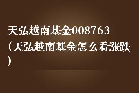 天弘越南基金008763(天弘越南基金怎么看涨跌)_https://www.yunyouns.com_股指期货_第1张