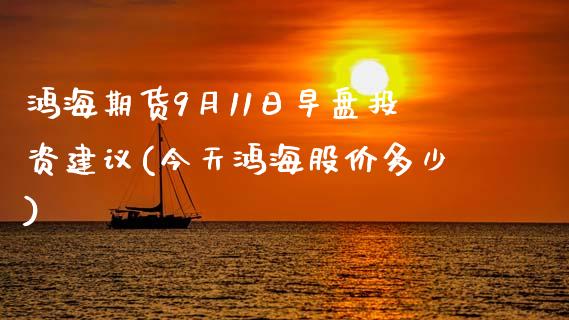 鸿海期货9月11日早盘投资建议(今天鸿海股价多少)_https://www.yunyouns.com_期货行情_第1张