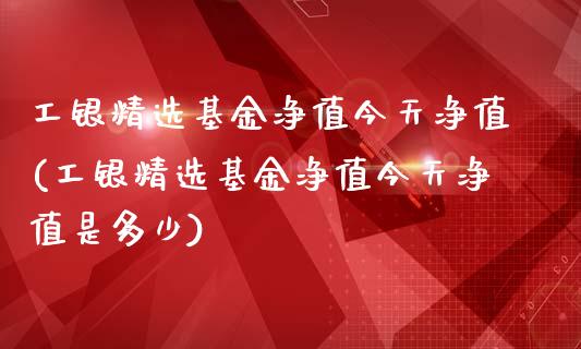 工银精选基金净值今天净值(工银精选基金净值今天净值是多少)_https://www.yunyouns.com_恒生指数_第1张