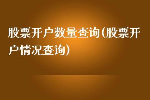 股票开户数量查询(股票开户情况查询)_https://www.yunyouns.com_股指期货_第1张