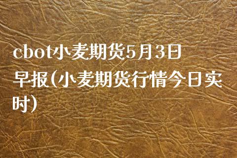 cbot小麦期货5月3日早报(小麦期货行情今日实时)_https://www.yunyouns.com_股指期货_第1张