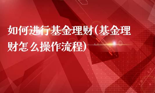 如何进行基金理财(基金理财怎么操作流程)_https://www.yunyouns.com_恒生指数_第1张