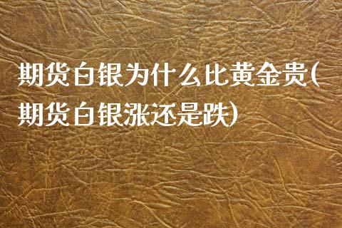 期货白银为什么比黄金贵(期货白银涨还是跌)_https://www.yunyouns.com_股指期货_第1张