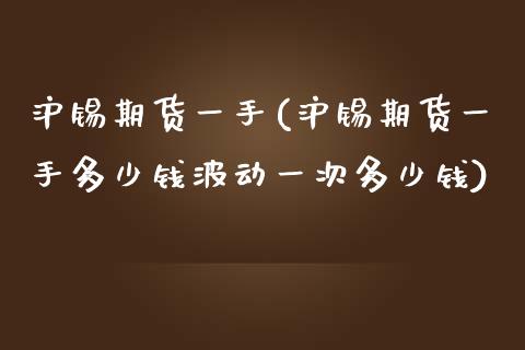 沪锡期货一手(沪锡期货一手多少钱波动一次多少钱)_https://www.yunyouns.com_期货直播_第1张