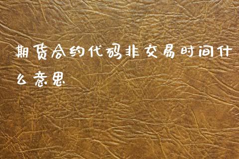 期货合约代码非交易时间什么意思_https://www.yunyouns.com_恒生指数_第1张