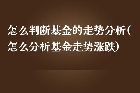 怎么判断基金的走势分析(怎么分析基金走势涨跌)_https://www.yunyouns.com_恒生指数_第1张