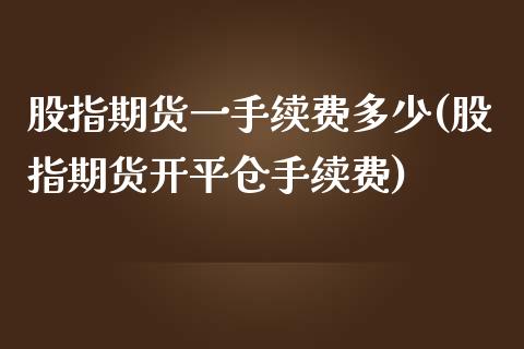 股指期货一手续费多少(股指期货开平仓手续费)_https://www.yunyouns.com_恒生指数_第1张