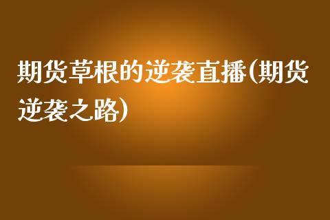 期货草根的逆袭直播(期货逆袭之路)_https://www.yunyouns.com_股指期货_第1张