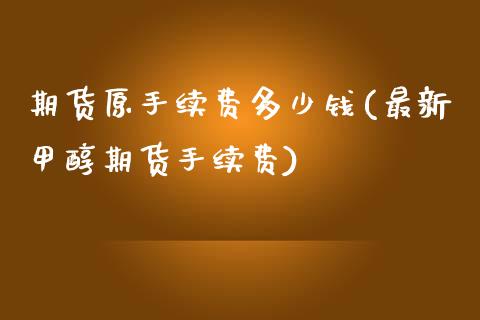 期货原手续费多少钱(最新甲醇期货手续费)_https://www.yunyouns.com_恒生指数_第1张