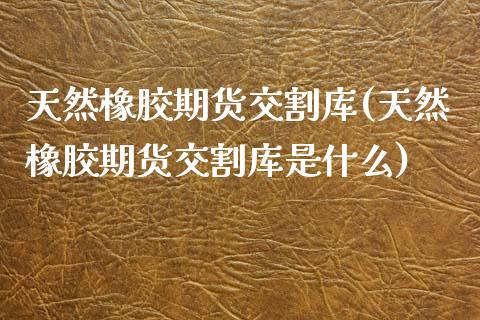 天然橡胶期货交割库(天然橡胶期货交割库是什么)_https://www.yunyouns.com_恒生指数_第1张