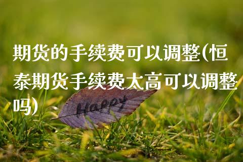 期货的手续费可以调整(恒泰期货手续费太高可以调整吗)_https://www.yunyouns.com_期货直播_第1张