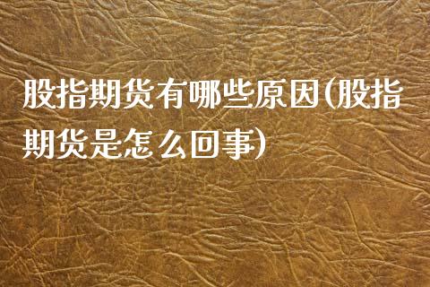 股指期货有哪些原因(股指期货是怎么回事)_https://www.yunyouns.com_期货行情_第1张