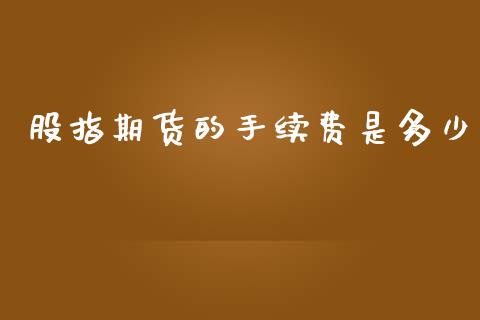 股指期货的手续费是多少_https://www.yunyouns.com_期货直播_第1张