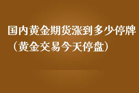 国内黄金期货涨到多少停牌（黄金交易今天停盘）_https://www.yunyouns.com_期货行情_第1张