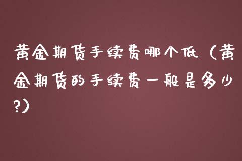 黄金期货手续费哪个低（黄金期货的手续费一般是多少?）_https://www.yunyouns.com_期货直播_第1张