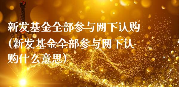 新发基金全部参与网下认购(新发基金全部参与网下认购什么意思)_https://www.yunyouns.com_股指期货_第1张