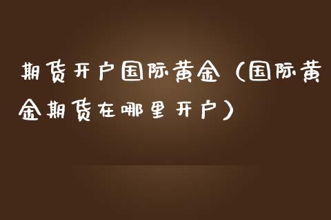 期货开户国际黄金（国际黄金期货在哪里开户）_https://www.yunyouns.com_期货行情_第1张