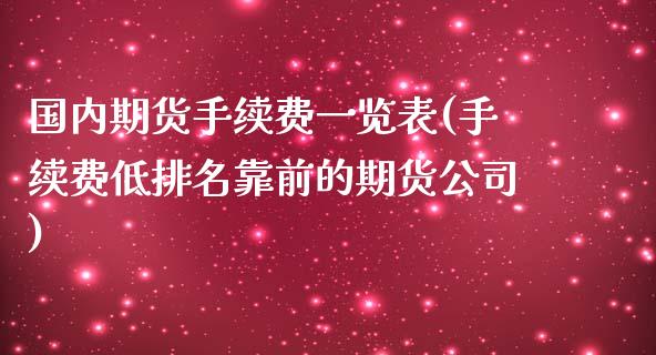 国内期货手续费一览表(手续费低排名靠前的期货公司)_https://www.yunyouns.com_期货行情_第1张