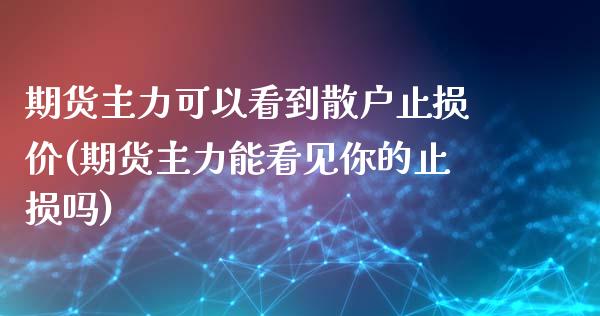 期货主力可以看到散户止损价(期货主力能看见你的止损吗)_https://www.yunyouns.com_恒生指数_第1张