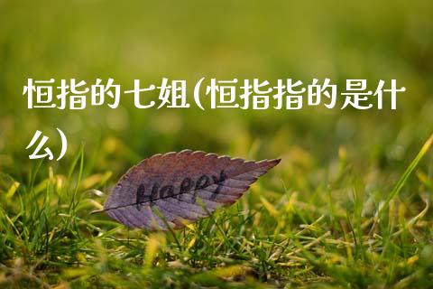 恒指的七姐(恒指指的是什么)_https://www.yunyouns.com_期货直播_第1张