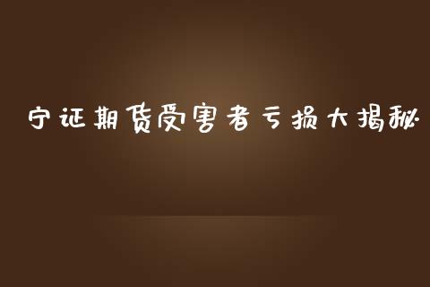 宁证期货受害者亏损大揭秘_https://www.yunyouns.com_股指期货_第1张