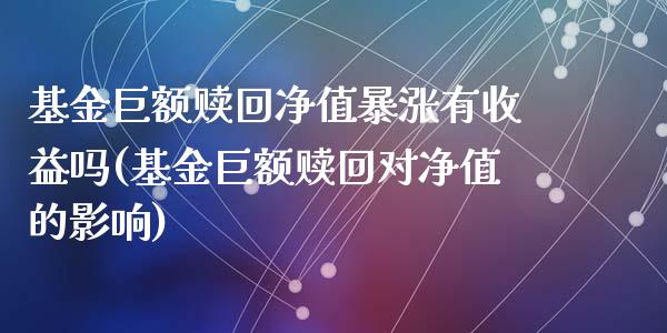 基金巨额赎回净值暴涨有收益吗(基金巨额赎回对净值的影响)_https://www.yunyouns.com_期货直播_第1张